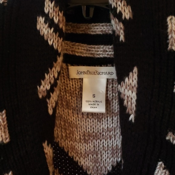 Cape style sweater vest Small -Black and tan - Picture 5 of 6
